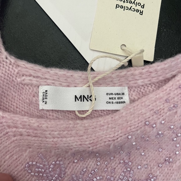 Mango sweater tank top with beaded flower embroidery detail on top - Picture 5 of 5